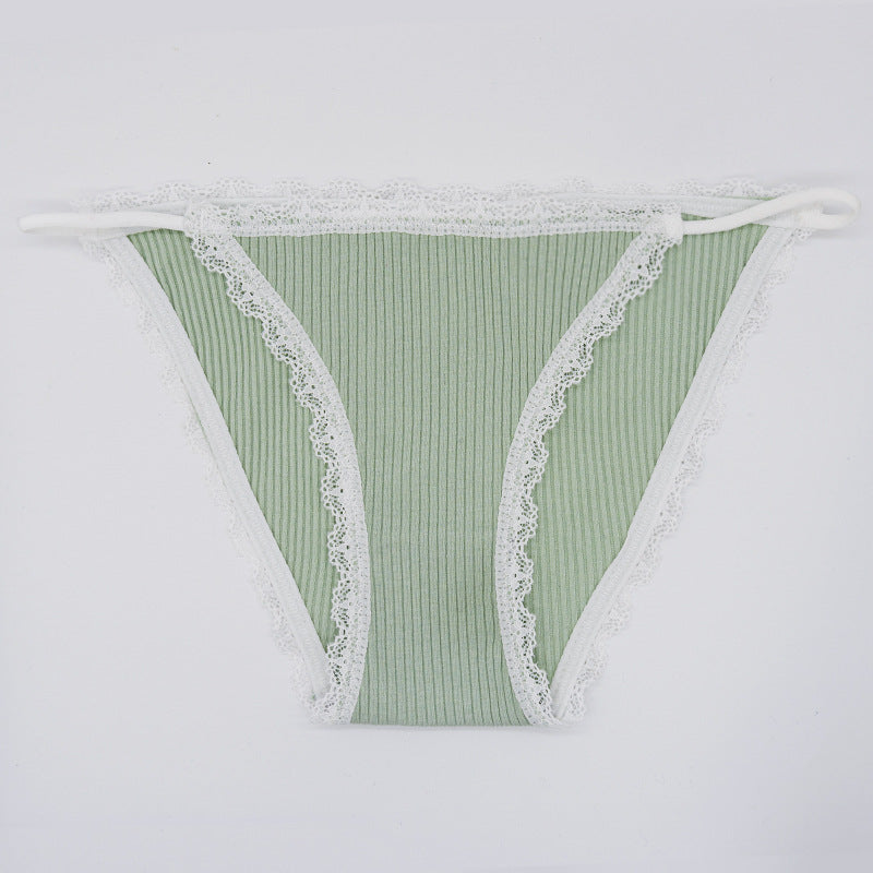 Lace Low Waist Thin Underwear Set