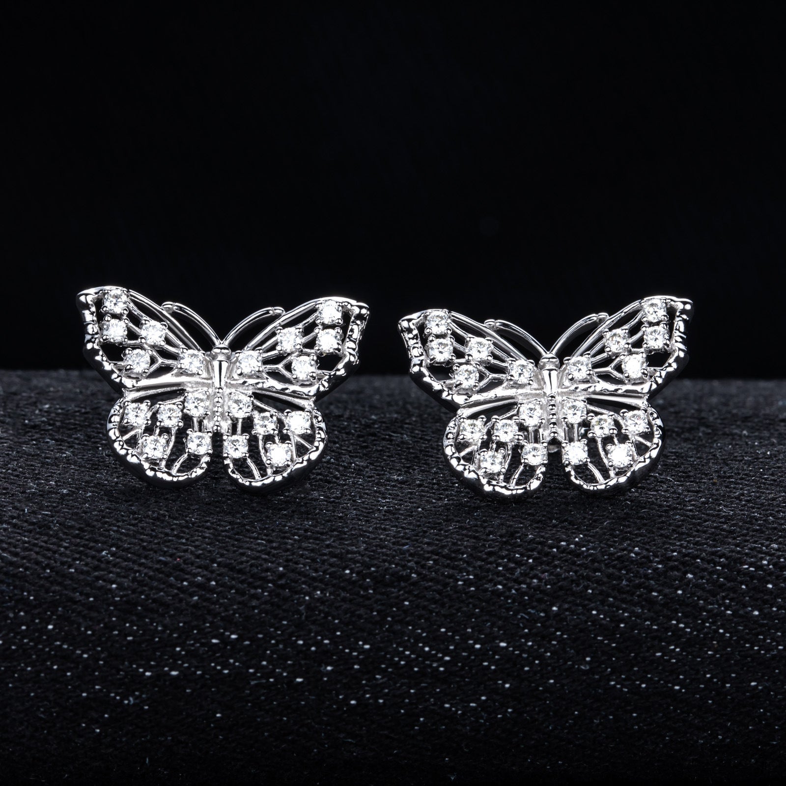 Butterfly Hollow Stud Earrings S925 Silver Stud