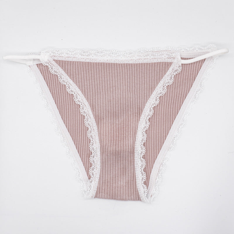 Lace Low Waist Thin Underwear Set