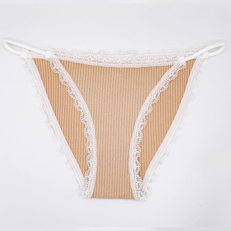 Lace Low Waist Thin Underwear Set