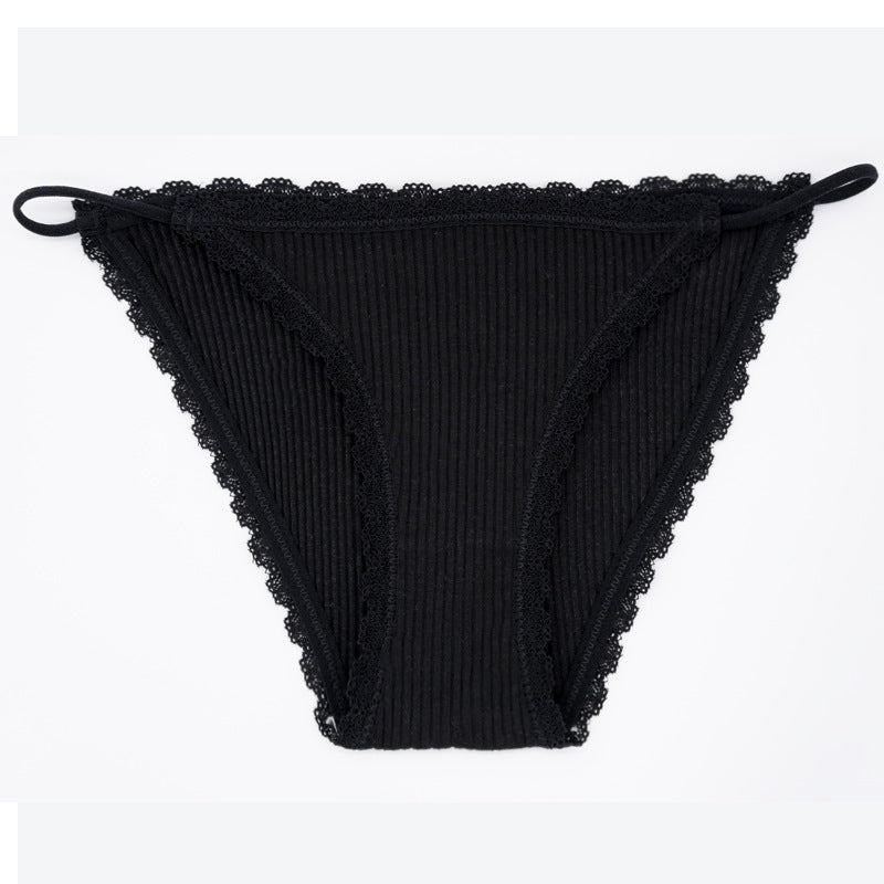 Lace Low Waist Thin Underwear Set