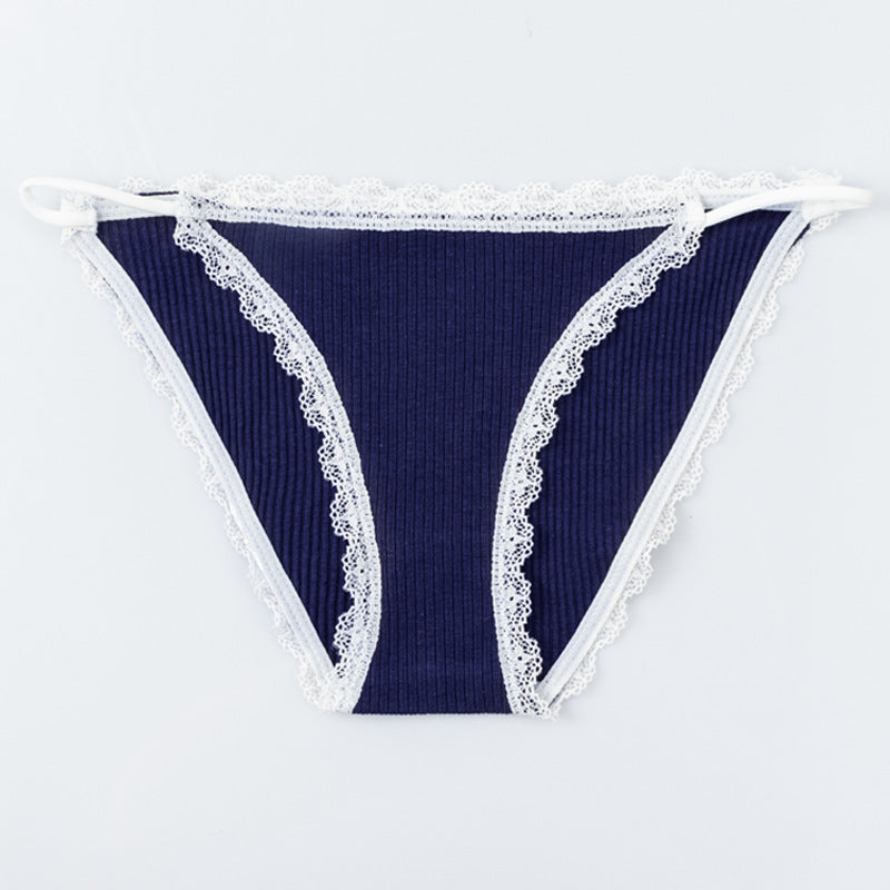 Lace Low Waist Thin Underwear Set