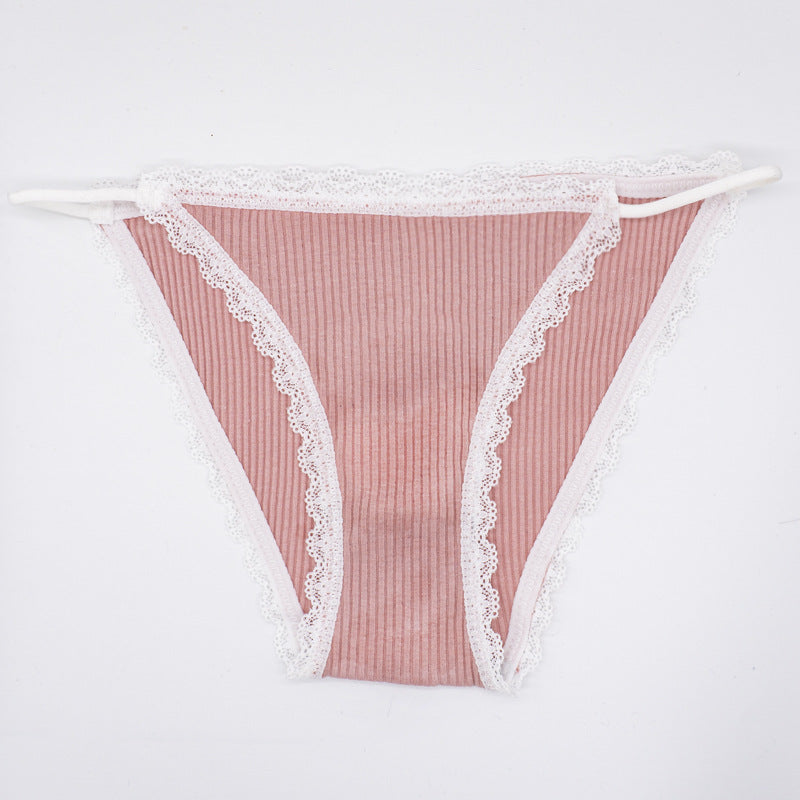 Lace Low Waist Thin Underwear Set