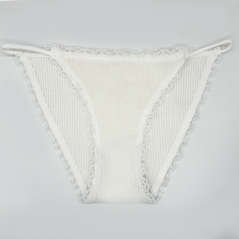 Lace Low Waist Thin Underwear Set
